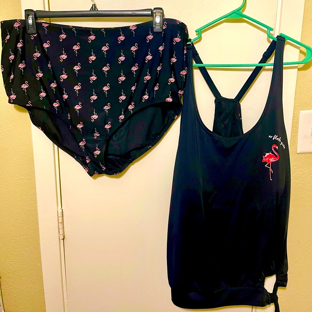 Lane Bryant / Cacique Plus size Flamingo Swimsuit